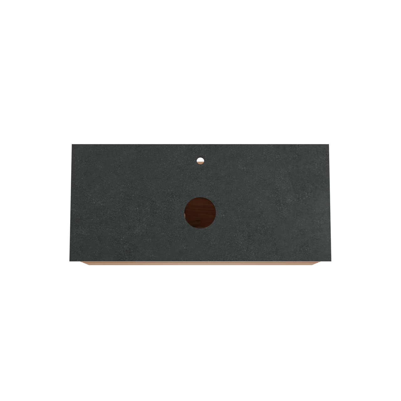 Balmani Mitra hängendes Möbelstück Set: 120 x 55 cm, Teak, mit Facetta Einzel Waschtischplatte, Schwarzes Granit