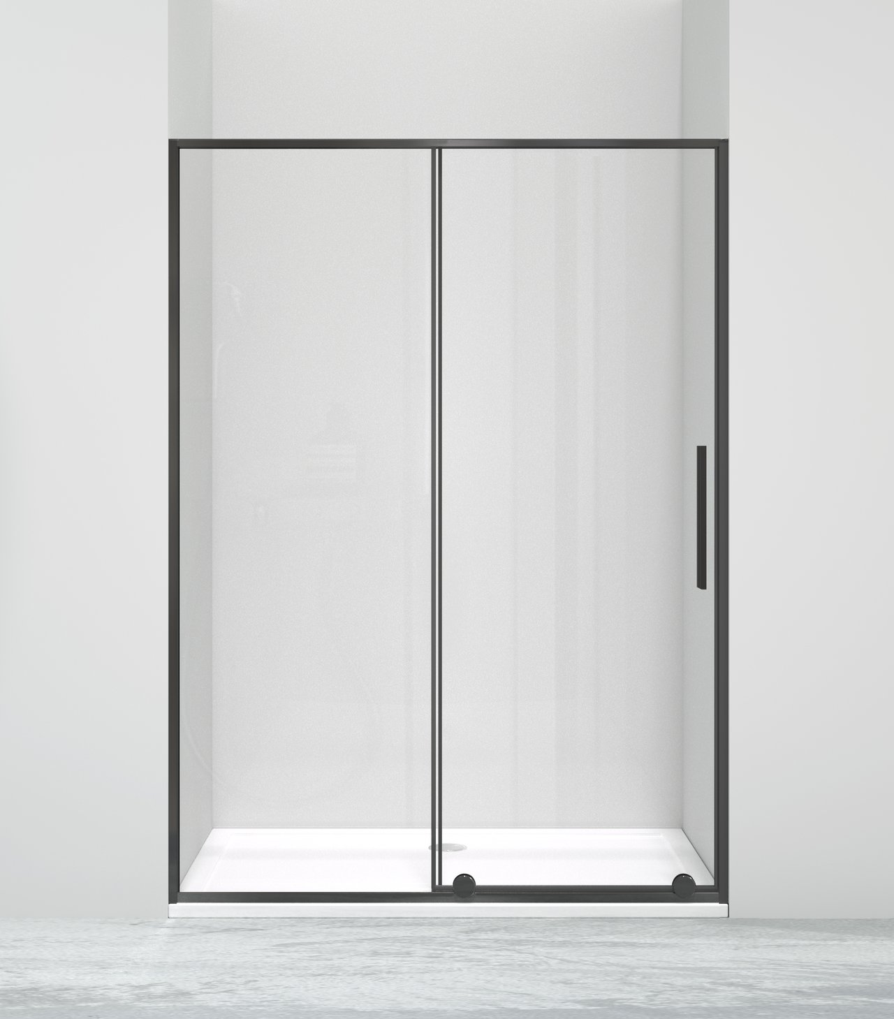 Luca Varess Morano douche schuifdeur 140 x 190 cm helder glas mat zwart profiel