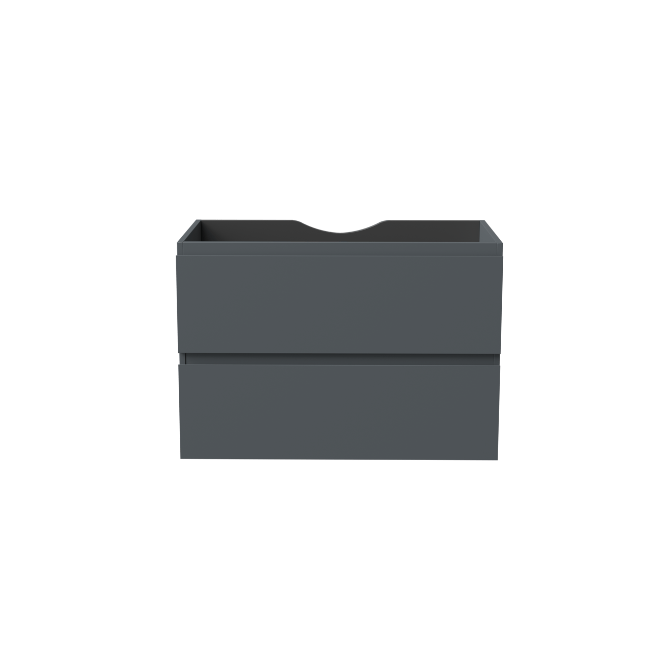 Linie Lado meuble sous-lavabo suspendu 80 x 46 cm bleu anthracite 2 tiroirs