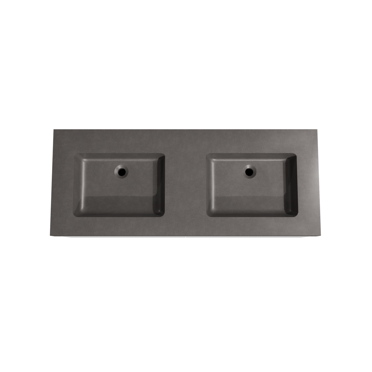 Storke Edge zwevend badmeubel 130 x 52 cm mat wit met Scuro High dubbele wastafel in kwarts mat zwart