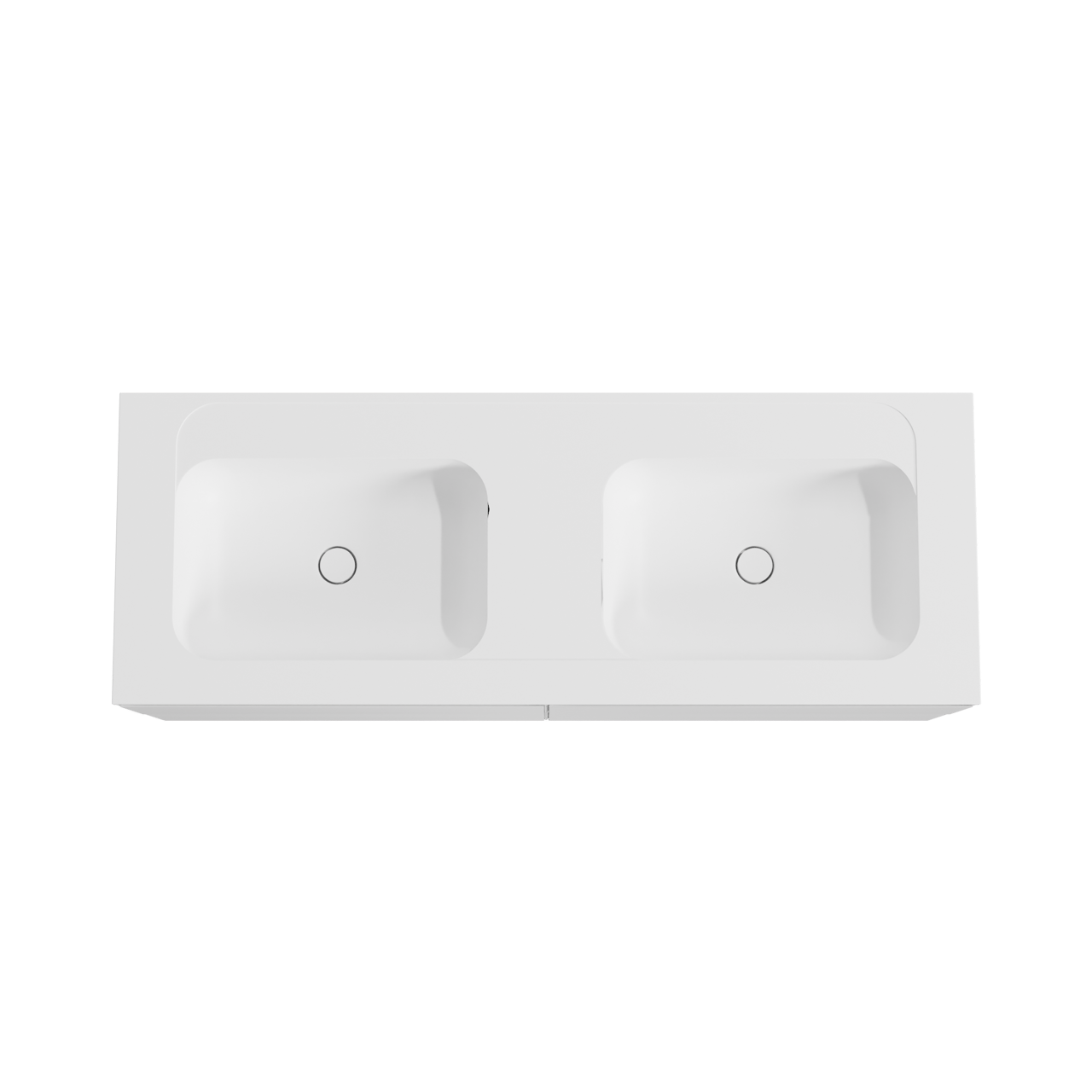 Balmani Mitra meuble salle de bains suspendu 150 x 55 cm blanc mat avec Tablo Strada double vasque en marbre composite blanc mat