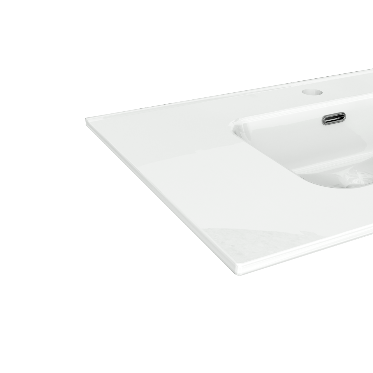 Linie Baro Einzelwaschtisch, Porzellan, Weiß Glänzend, 80 x 46 cm