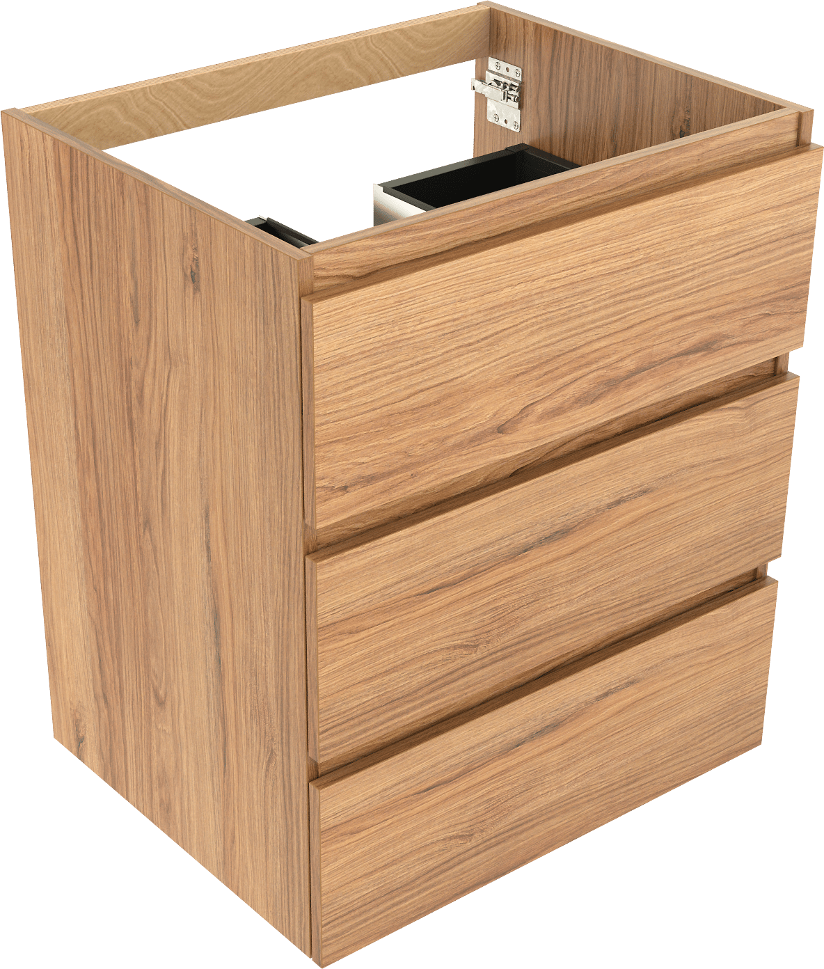 Balmani Lucida stehender Waschbeckenunterschrank: 67,5 x 55 cm, Teak, 3 Schubladen