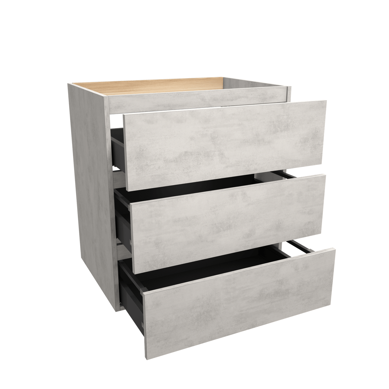 Balmani Lucida meuble sous-lavabo a poser 75 x 55 cm béton gris argent 3 tiroirs