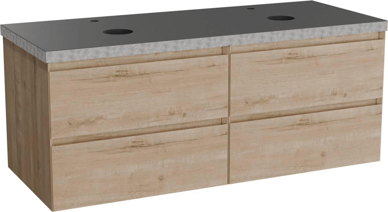 Balmani Mitra meuble salle de bains avec tablette pour vasques Rock