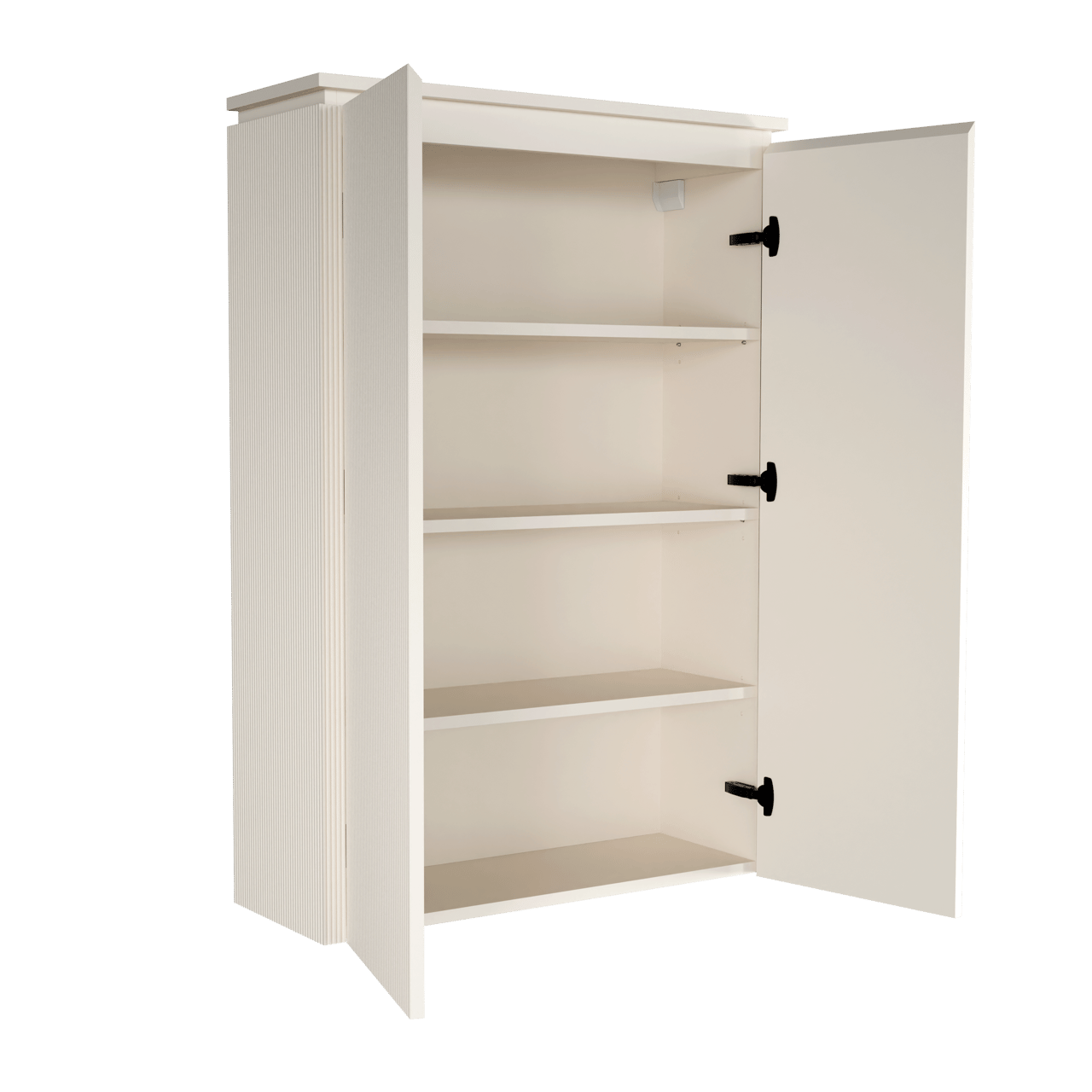 Balmani Eclips Ribs zwevende badkamerkast Sandbeige 90 x 32 x 130 cm vert. sym. groef