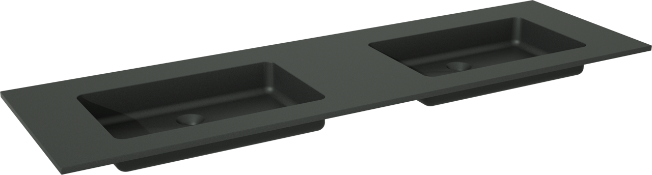 Storke Scuro dubbele wastafel mat kwarts 170 x 52 cm