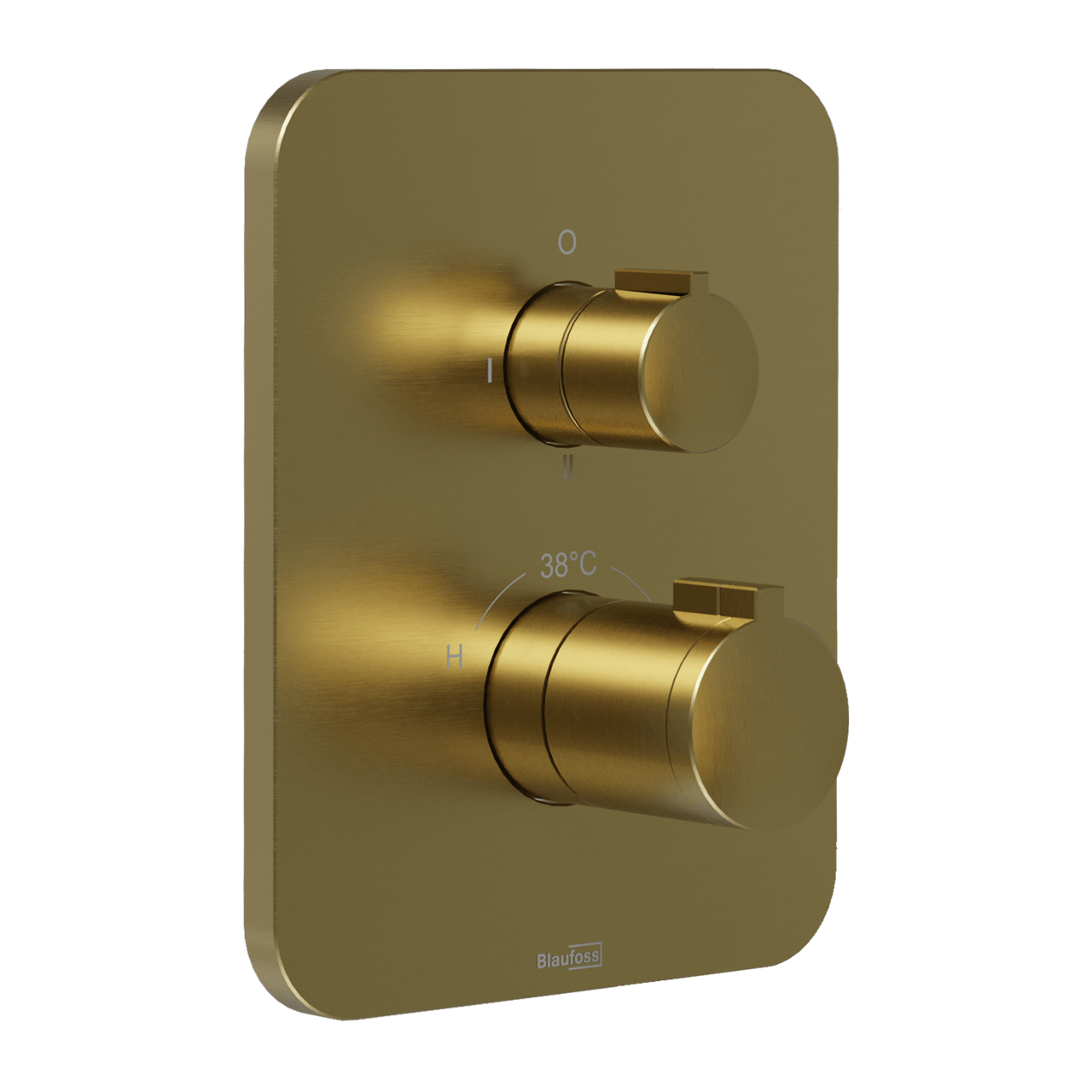 Blaufoss Smartbox Softline thermostatische inbouw douchekraan 2 functies Brushed Gold incl. inbouwelement