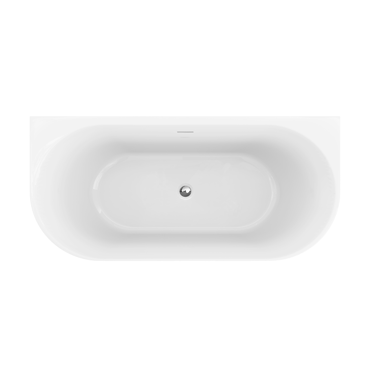 Luca Varess Otello halfvrijstaand bad 180 x 85 cm acryl hoogglans wit, afvoerplug inbegrepen