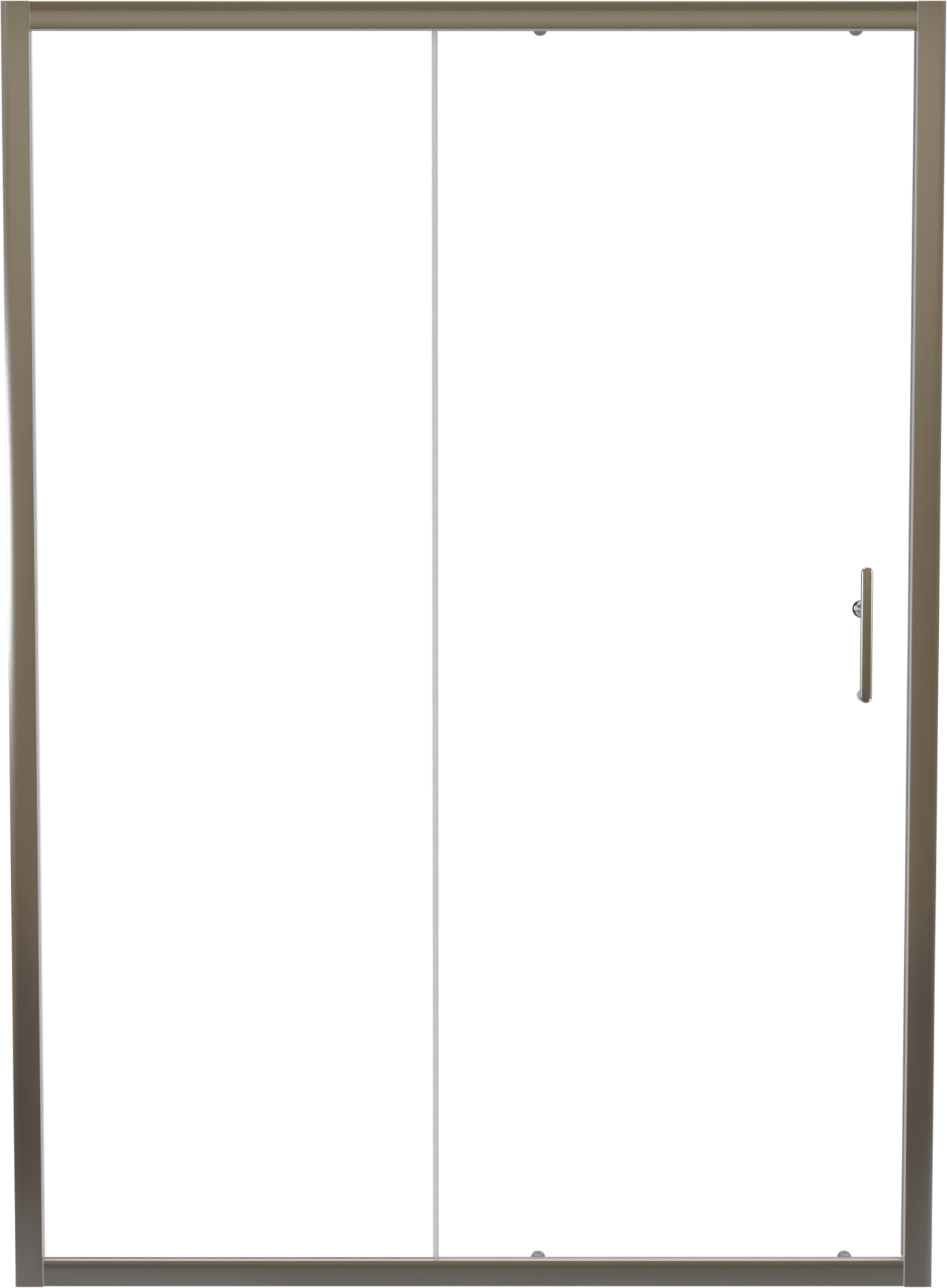 Linie Cadiz porte coulissante 140 cm x 190 cm verre transparent profil Brushed Chrome