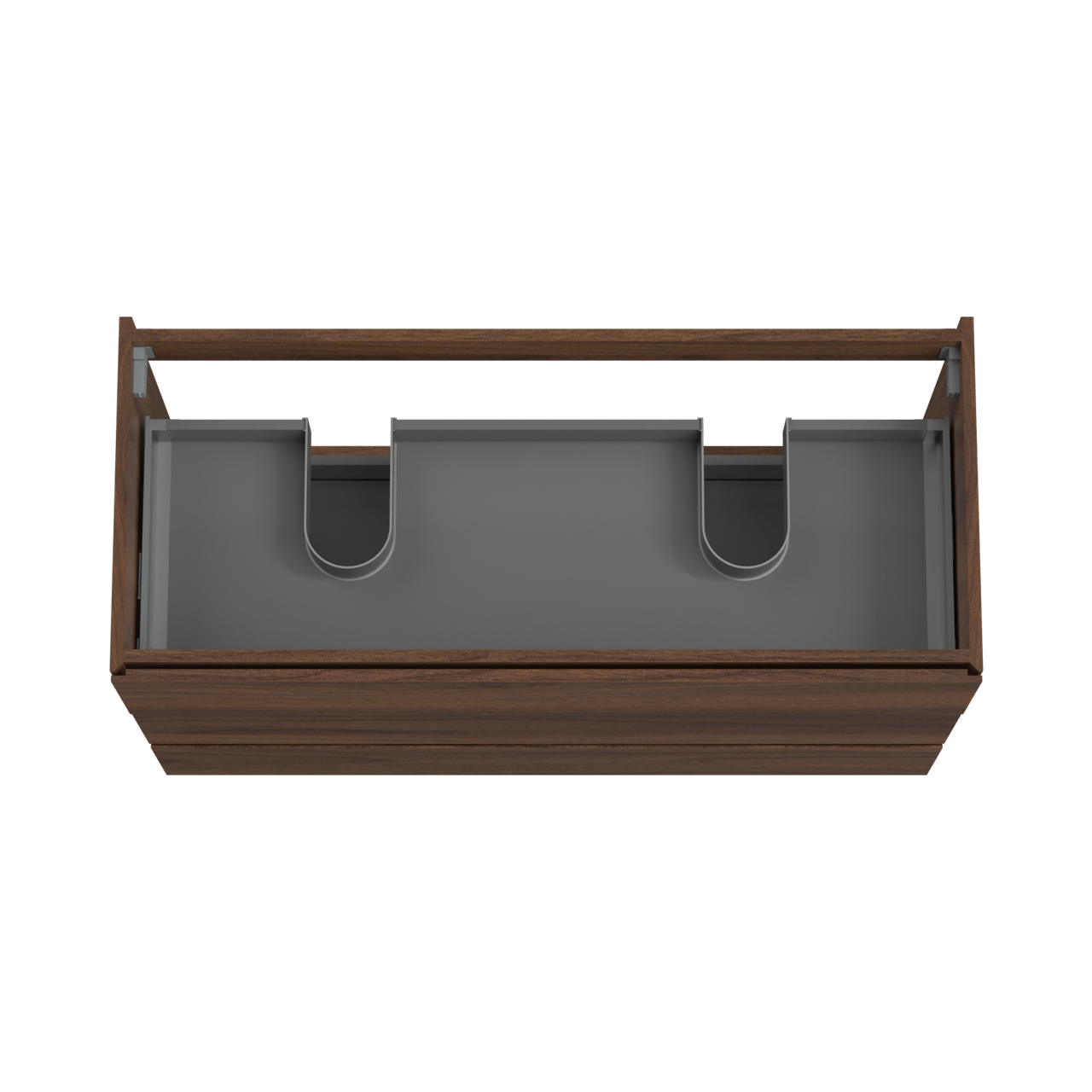 Storke Edge meuble sous-lavabo a poser 120 x 52 cm noyer 3 tiroirs