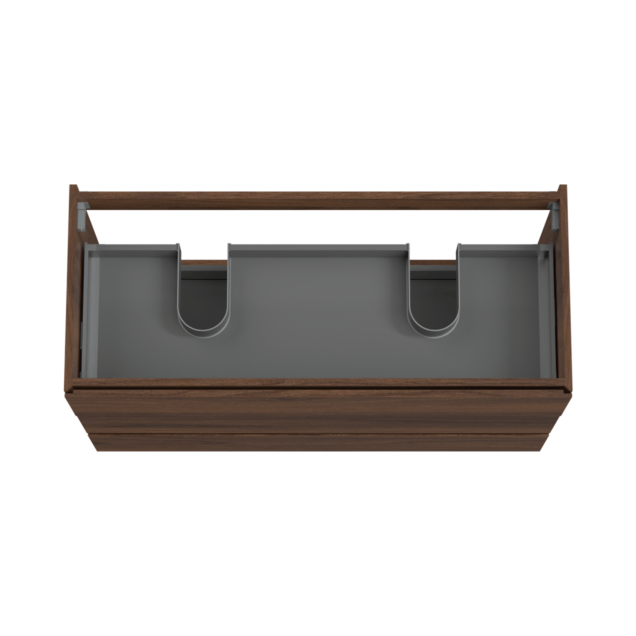 Storke Edge stehender Waschbeckenunterschrank: 120 x 52 cm, Nussbaum, 3 Schubladen