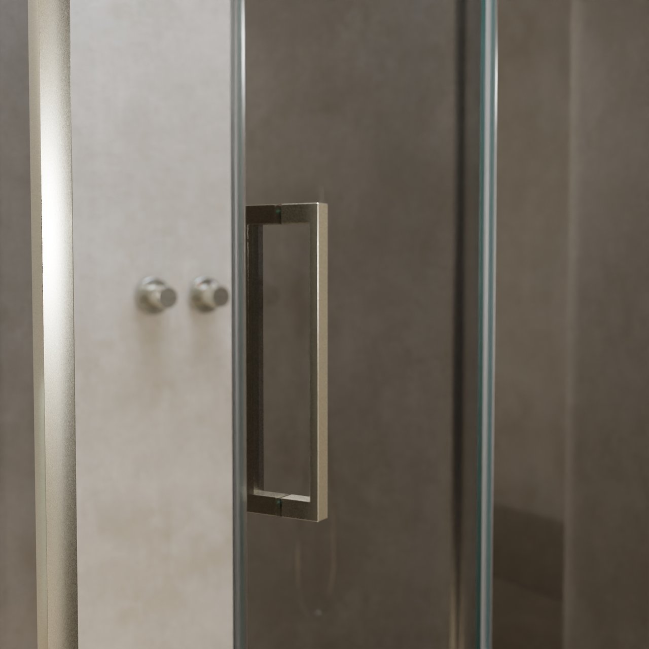 Balmani Senses Design douche en coin avec porte pivotante à droite et paroi latérale fixe, 120 x 80 cm, Miroir Reflex, Profil Brushed CoolMetal, coating inclus