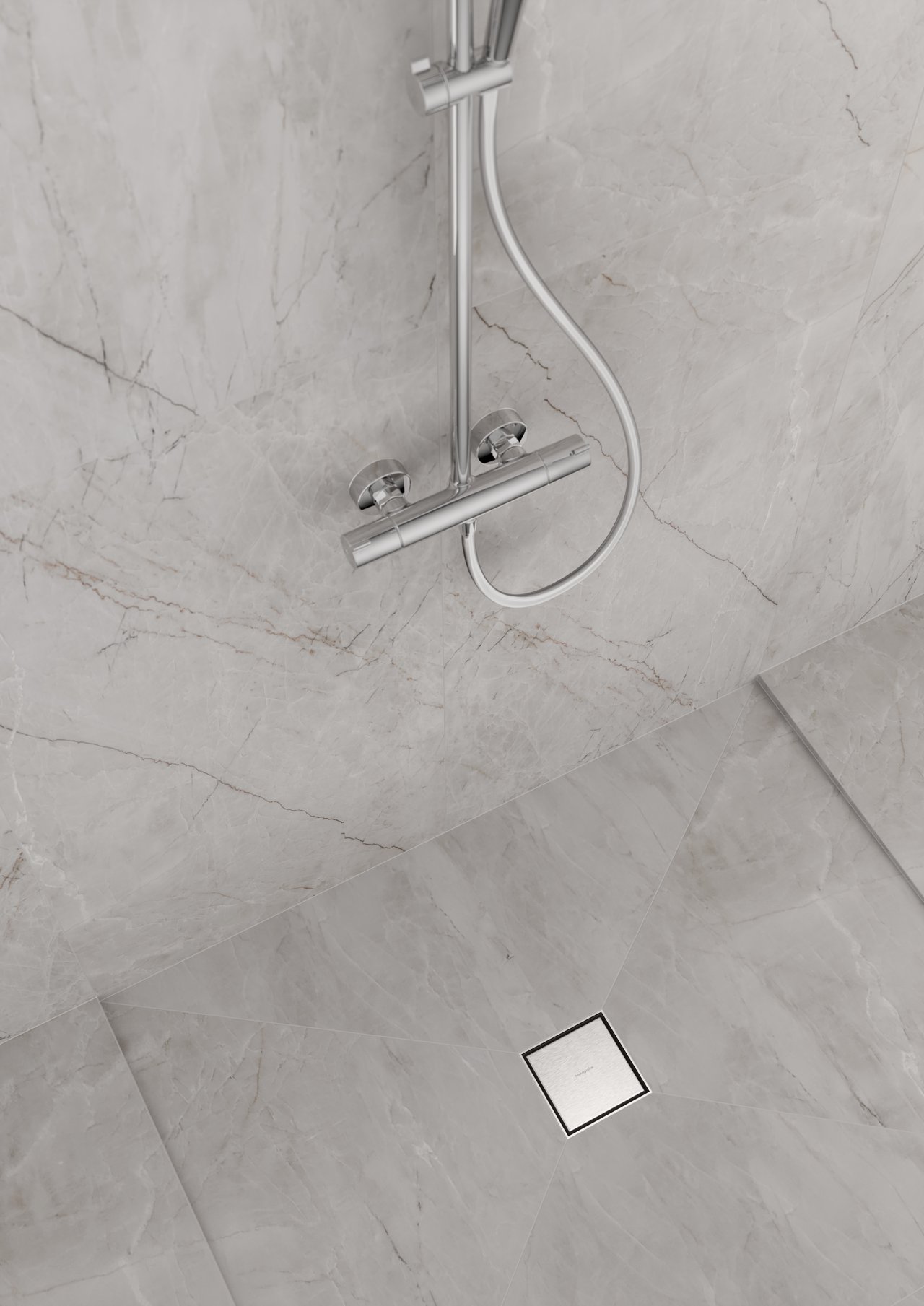 Hansgrohe RainDrain Brillance siphon de douche 10cm RSV Look