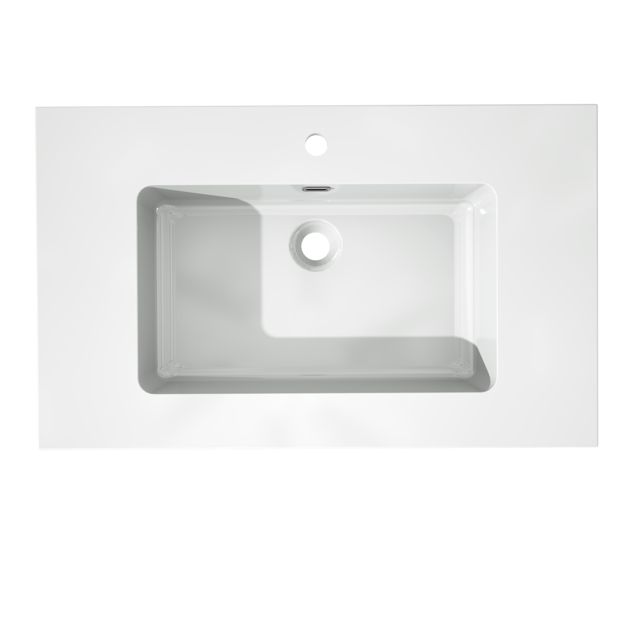 Storke Diva enkele wastafel glanzend composiet marmer 85 x 52 cm