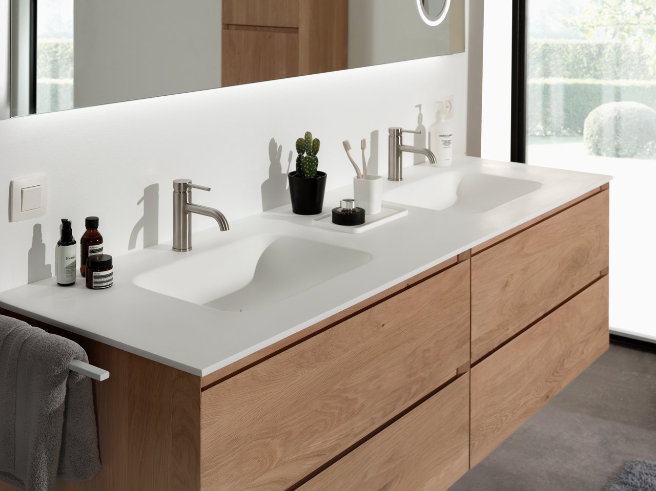 Blaufoss Round wastafelkraan Brushed CoolMetal