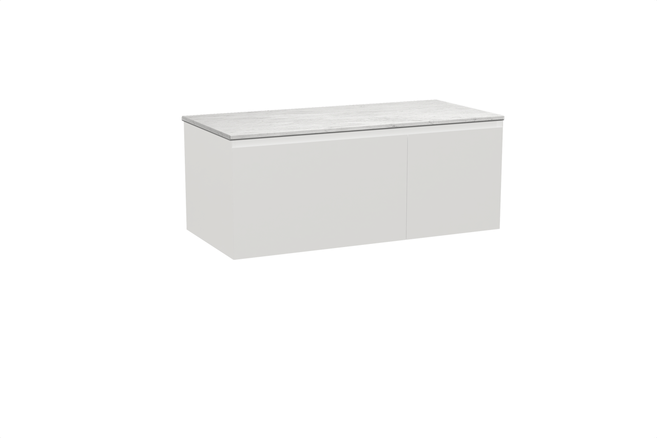 Balmani Idra meuble salle de bains suspendu 120 x 55 cm blanc mat avec Stretto tablette simple ou double en marbre carrara