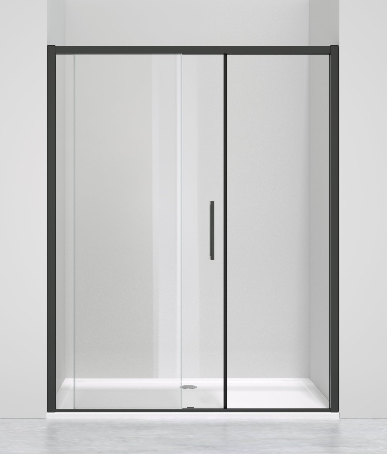 Luca Varess Senses douche schuifdeur 160 x 200 cm helder glas mat zwart profiel