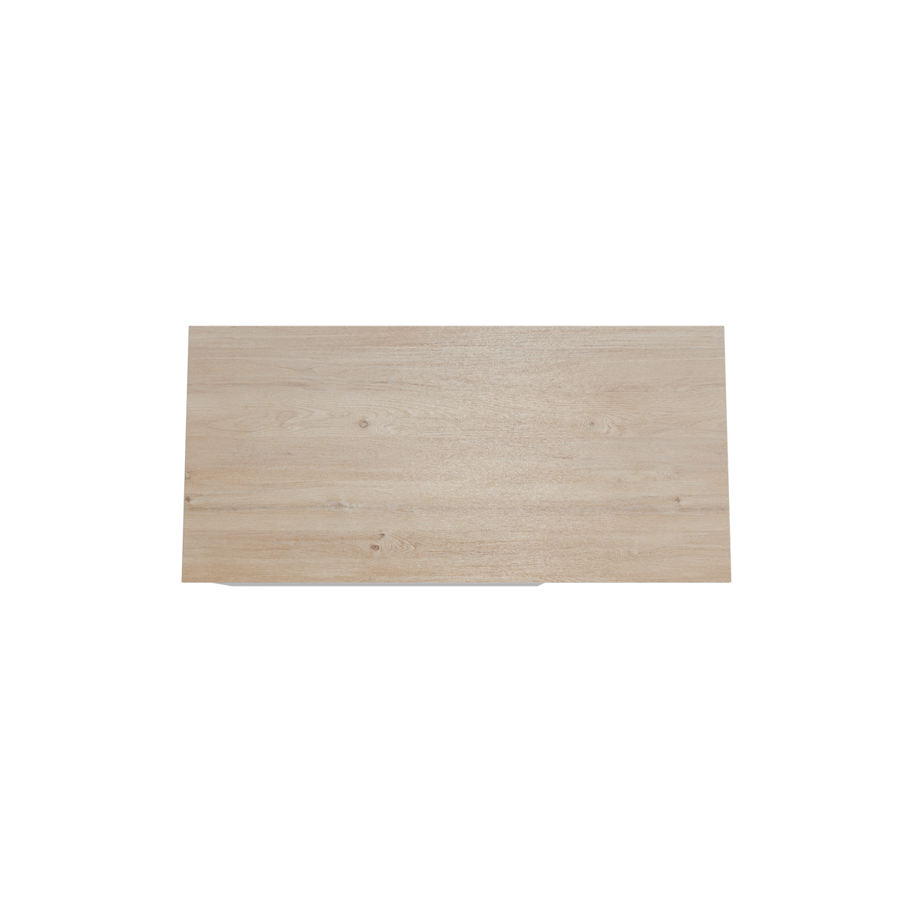 Storke Edge hängendes Möbelstück Set: 110 x 52 cm, Weiß glänzend, mit Panton Einzel Waschtischplatte, Melamin Rohe Eiche