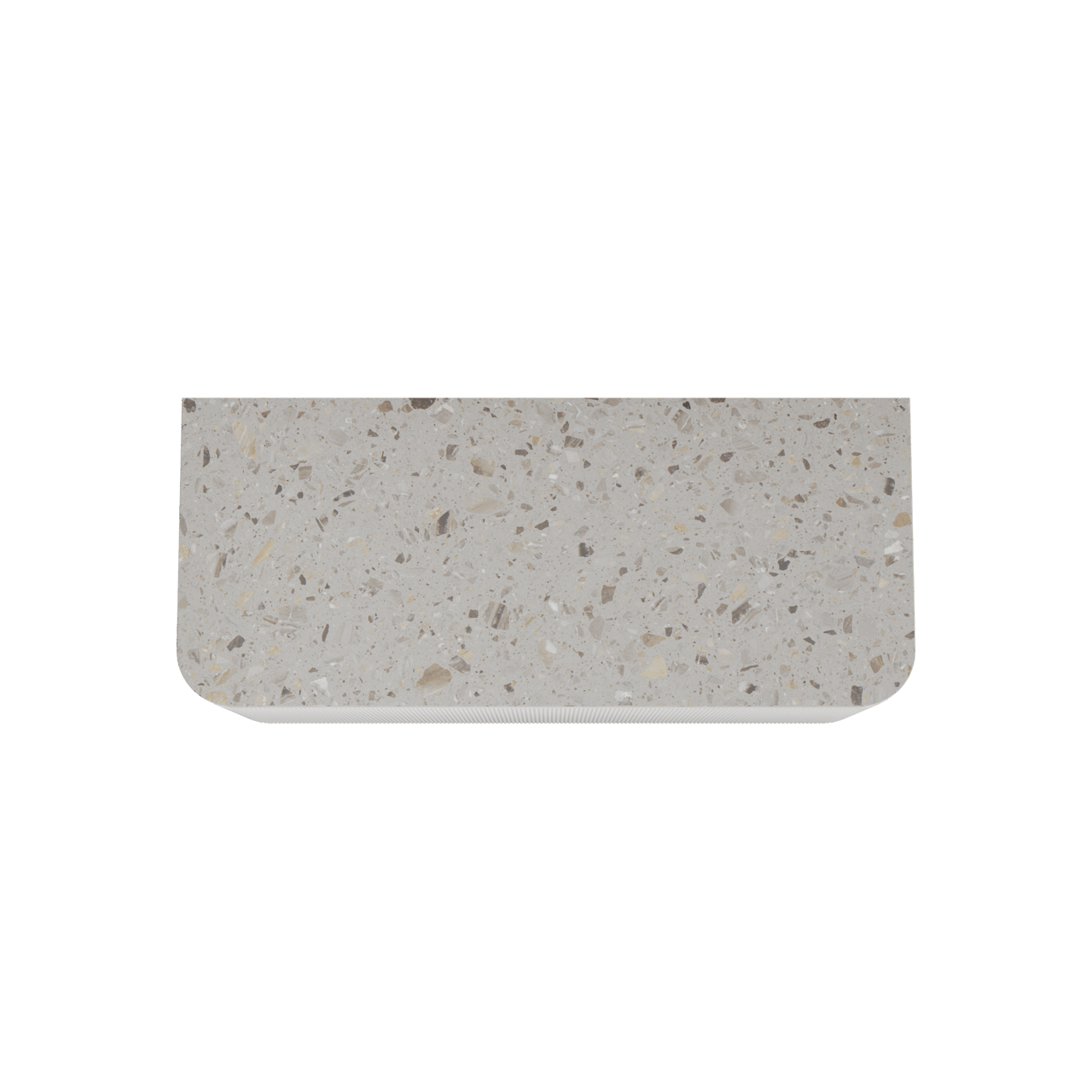 Balmani Moon meuble salle de bains suspendu 130 x 55 cm blanc mat avec Moon tablette simple ou double en terrazzo greige terrazzo, Nervure droite symétrique verticale