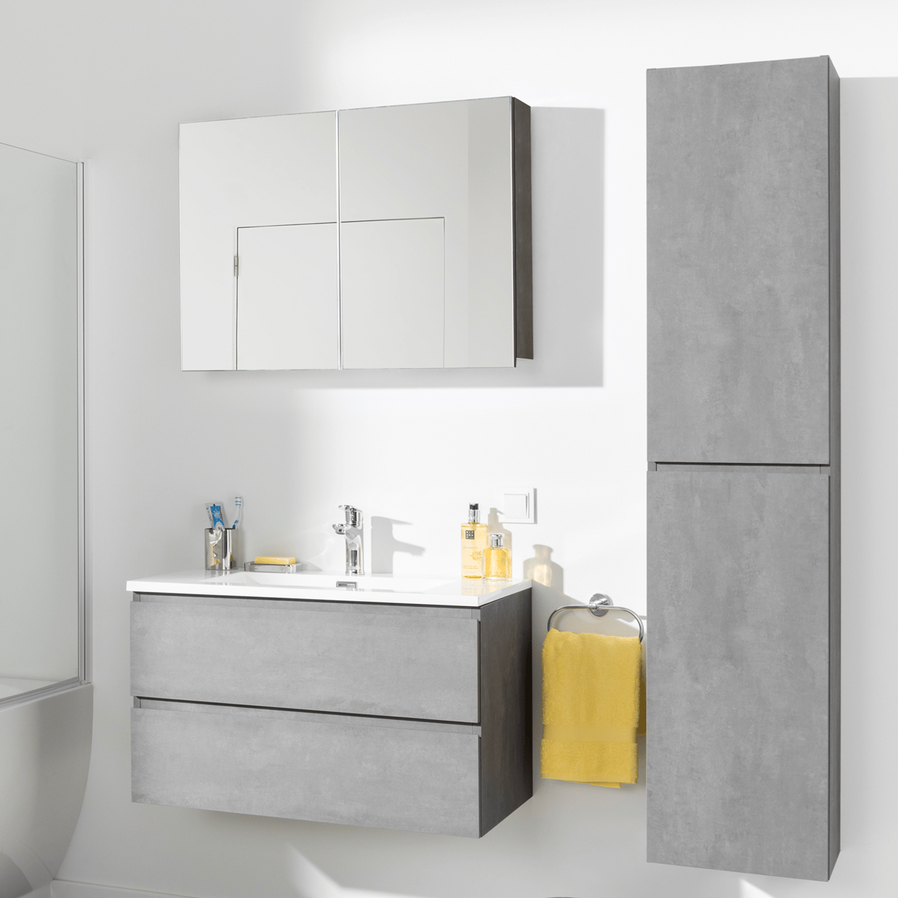 Storke Beta spiegelkast 80 x 60 cm betongrijs