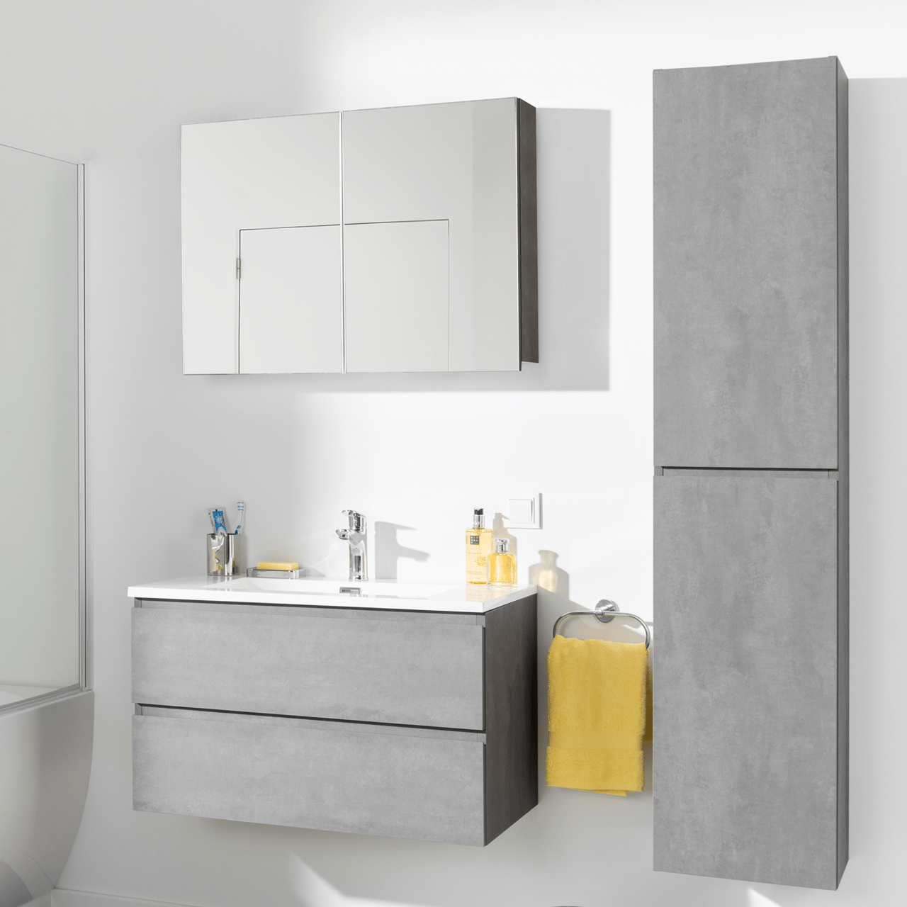 Storke Beta spiegelkast 80 x 60 cm betongrijs