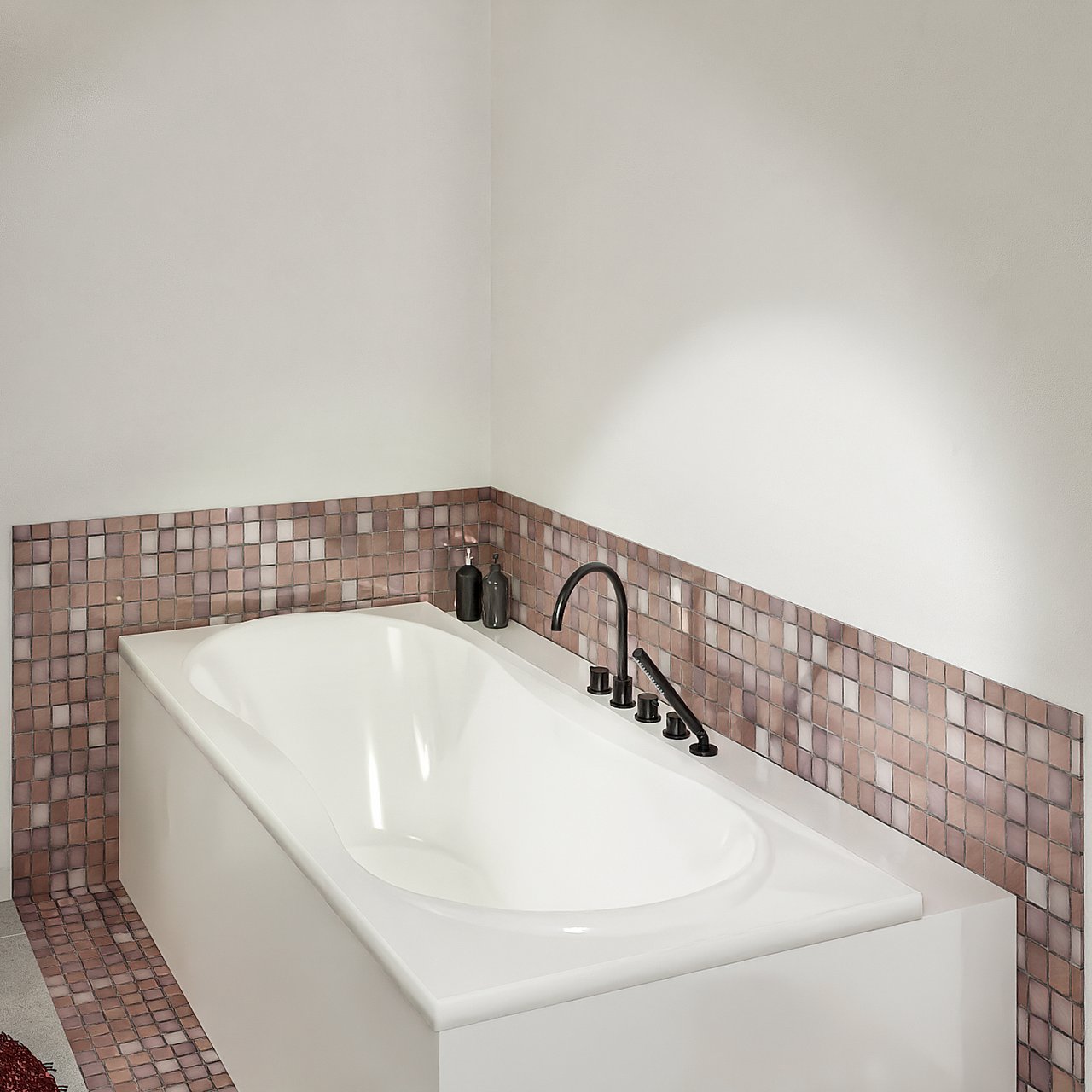 Blaufoss Round robinet baigNoire sur gorge 5 trous avec douchette Noir Mat