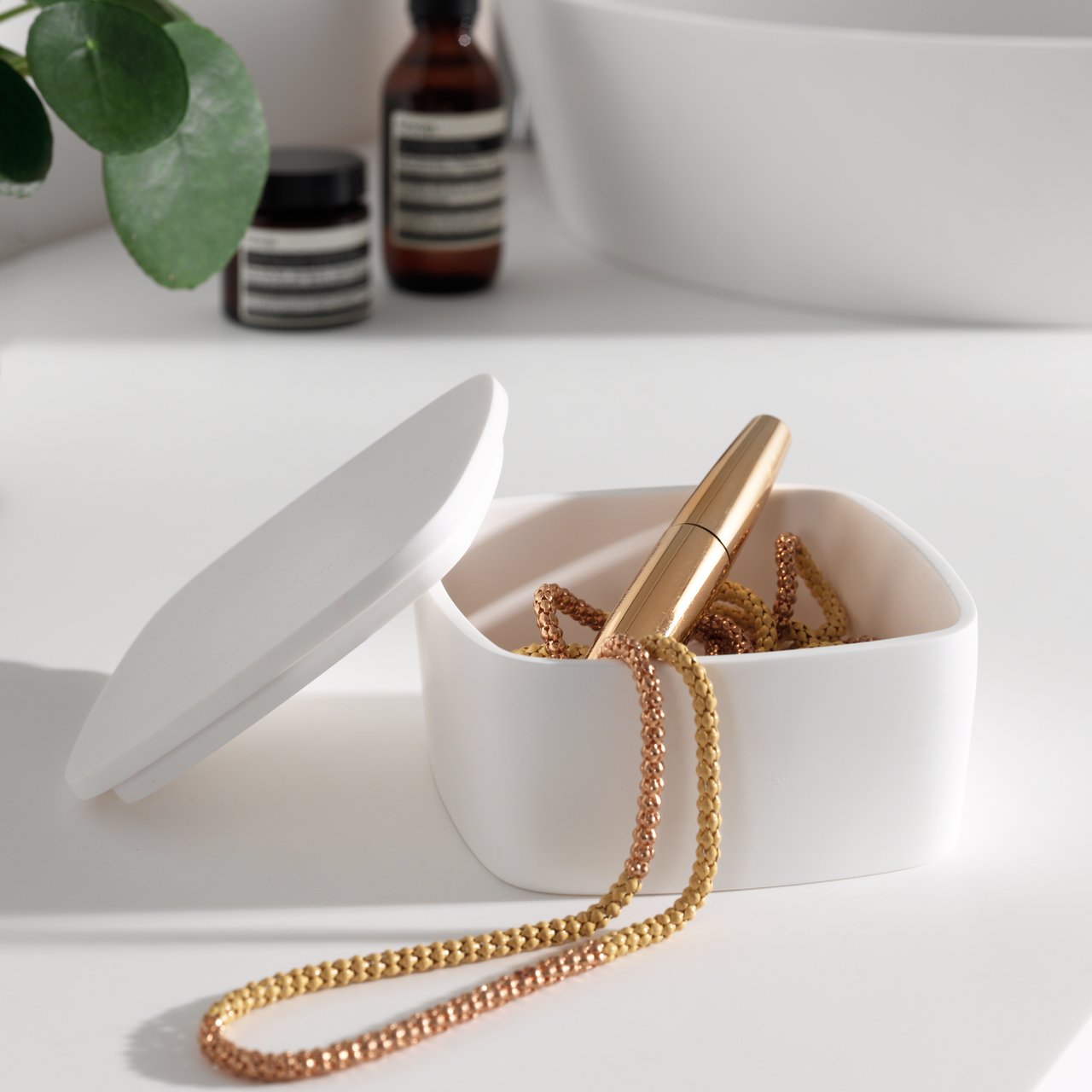 Balmani Testa pot universel blanc mat Solid Surface 12 x 12 cm