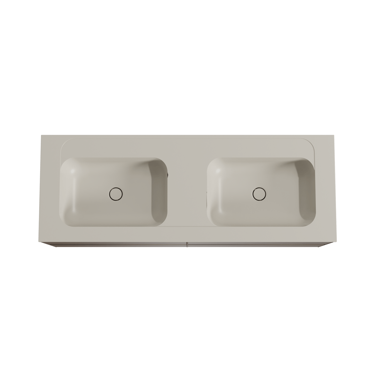 Balmani Mitra meuble salle de bains suspendu 150 x 55 cm noyer américain avec Tablo Strada double vasque en marbre composite soie grise