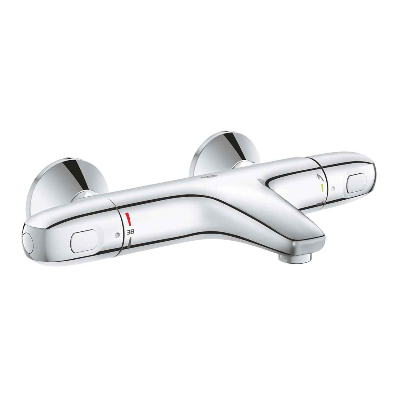 Grohe Grohtherm 1000 Thermostat-Badewannenarmatur: Chrom glänzend