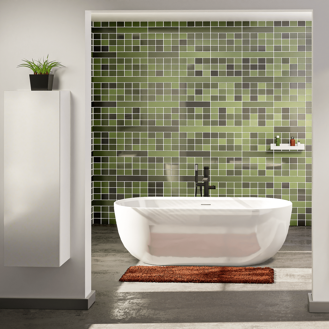 Luca Varess Mercuria baignoire îlot ovale 170 x 76 cm acrylique blanc brillant