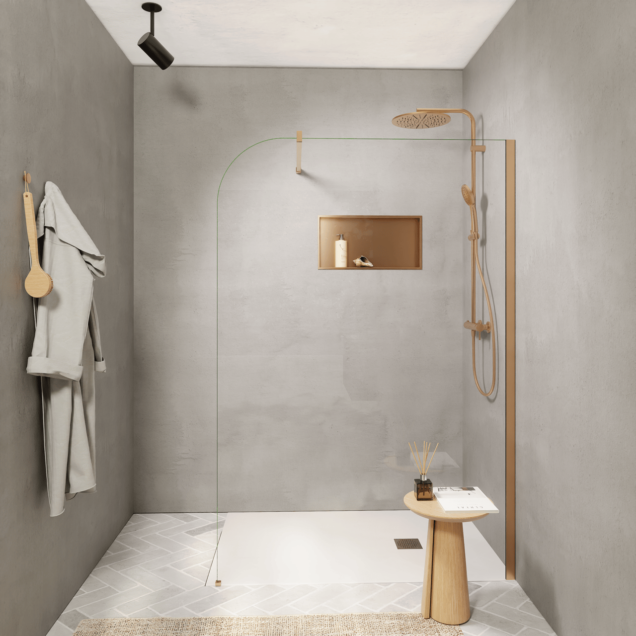 Blaufoss Box Niche encastrée, 60 x 30 cm, Brushed Rosegold