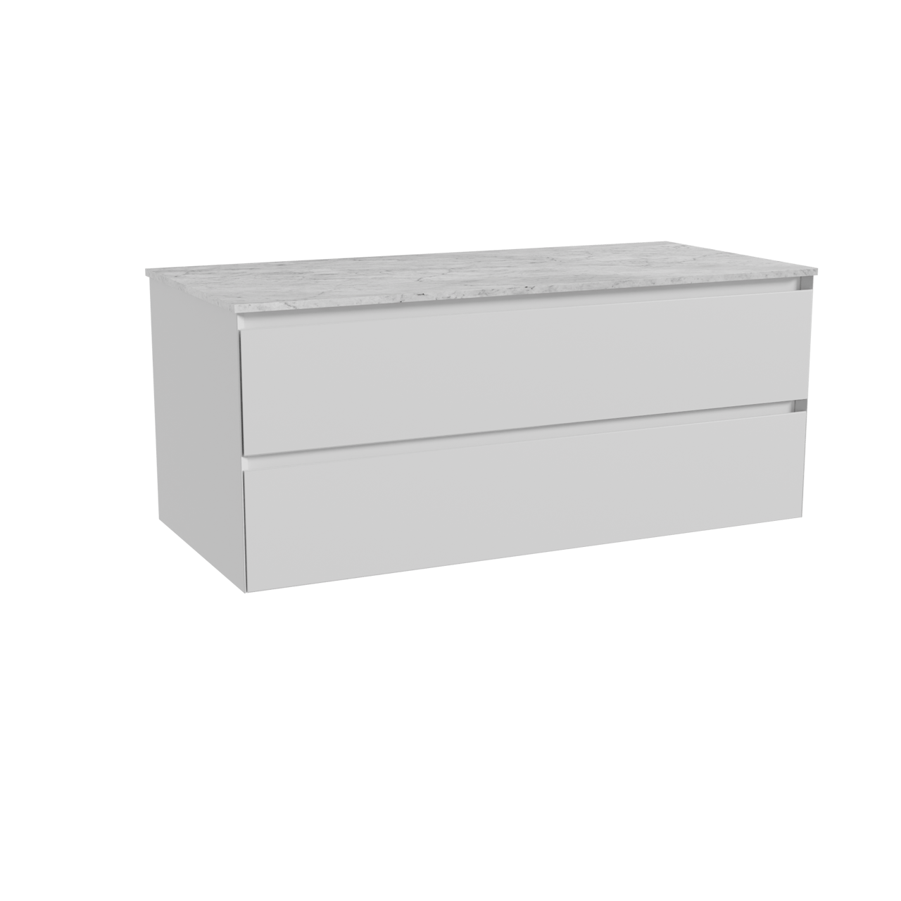 Balmani Mitra meuble salle de bains suspendu 120 x 55 cm blanc mat avec Stretto tablette simple ou double en marbre carrara