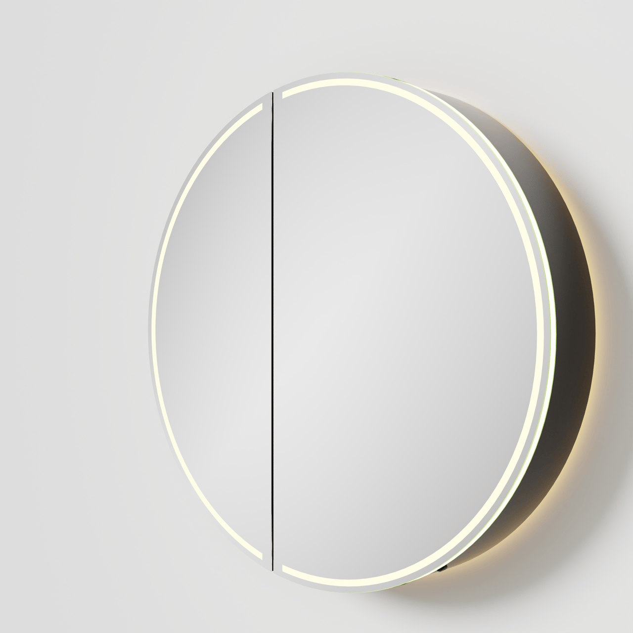 Balmani Mara armoire de toilette Rond lumineux et anti-buée Ø 80 cm Noir Mat