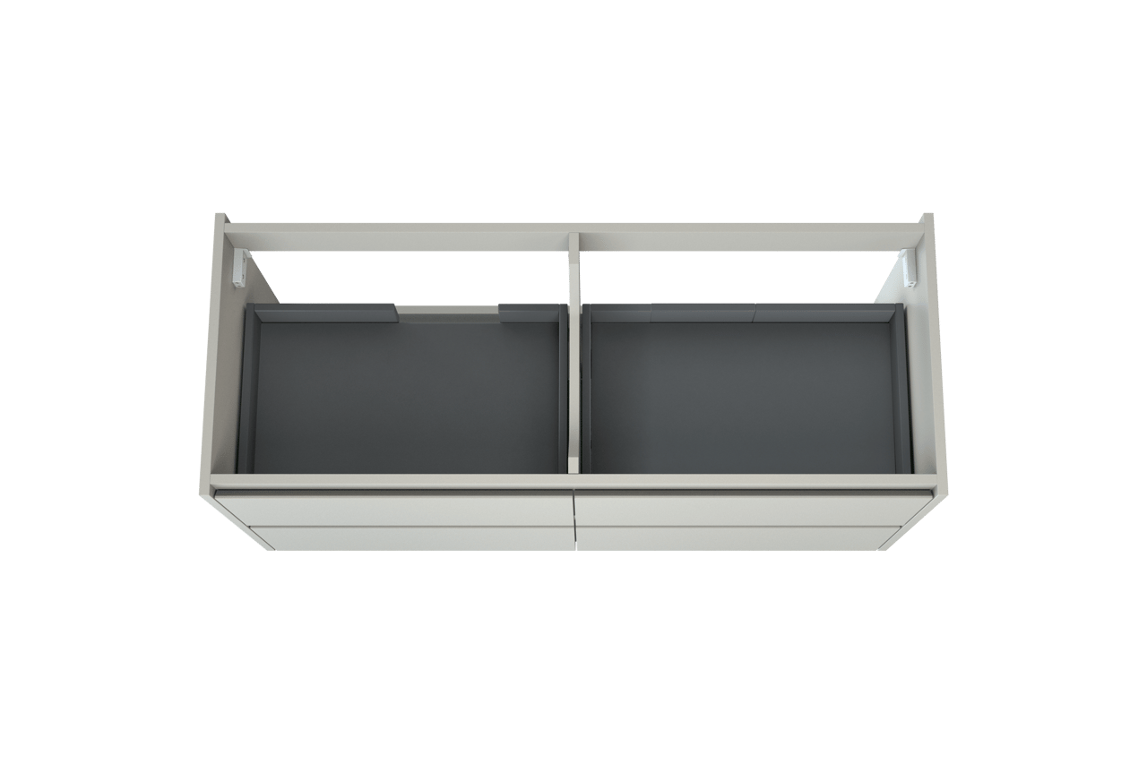 Storke Seda hängender Waschbeckenunterschrank: 130 x 52 cm, Weiß matt, 4 Schubladen