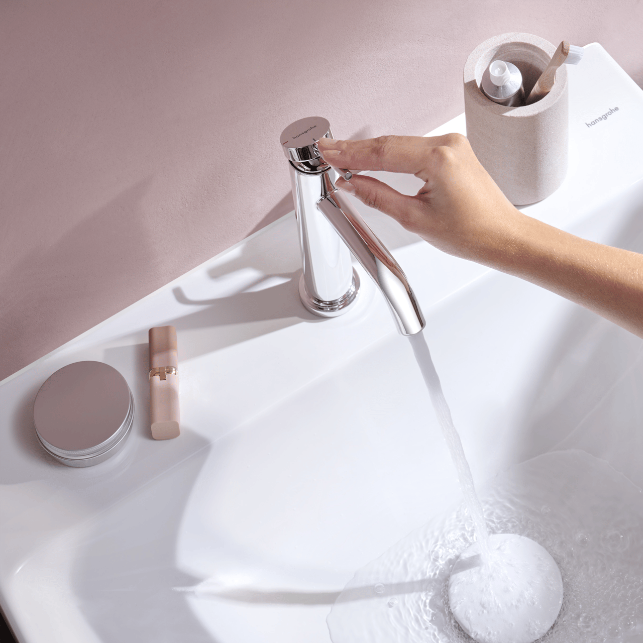 Hansgrohe Tecturis 110 Coolstart Waschbecken Armatur: Chrom glänzend