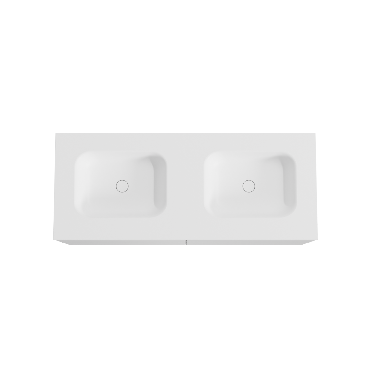 Balmani Mitra meuble salle de bains suspendu 135 x 55 cm blanc mat avec Tablo Arcato double vasque en solid surface blanc mat