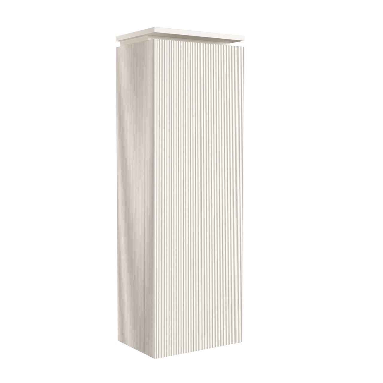 Balmani Ecilps Ribs zwevende kolomkast links Sandbeige 44 x 32 x 130 cm vert. sym. groef