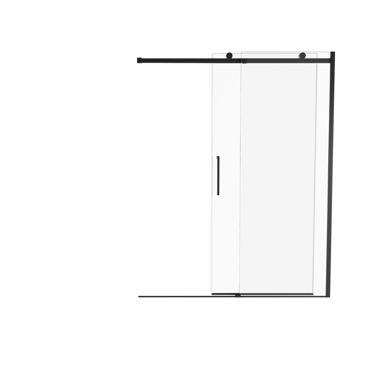 Luca Varess Boltano porte coulissante 160 cm x 200 cm verre transparent profil noir mat