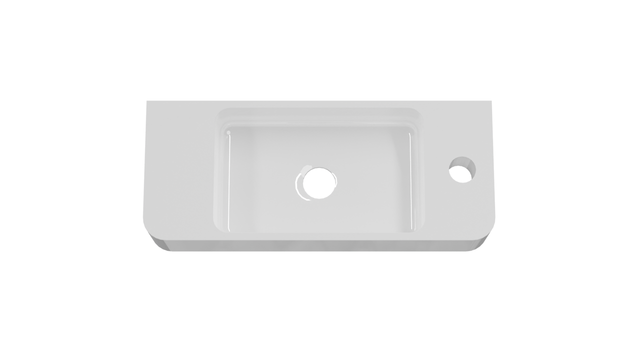 Storke Curvado fonteintje 45 x 18 cm glanzend composiet marmer