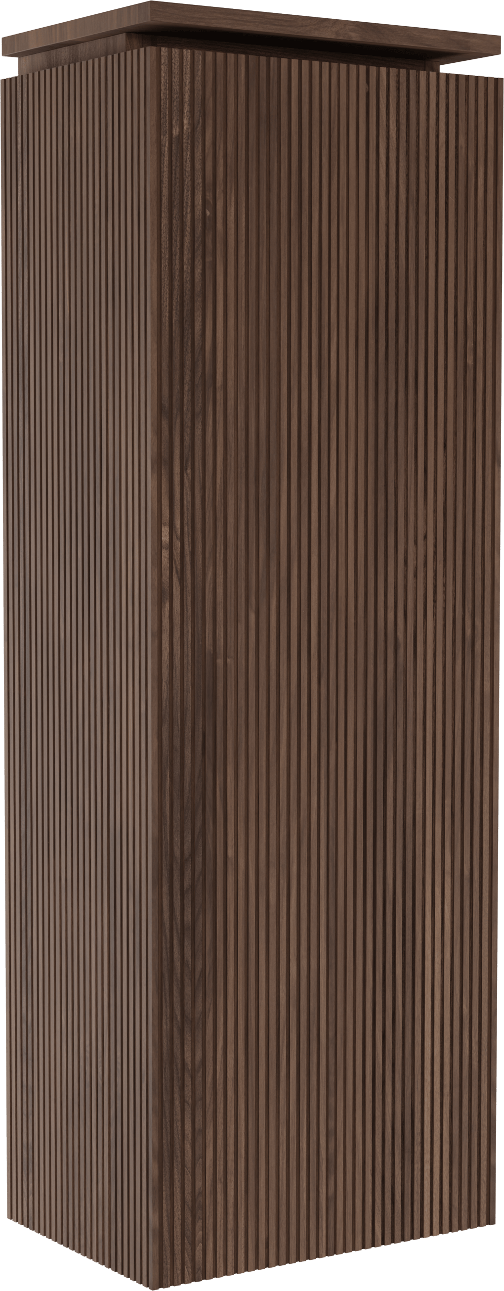 Balmani Eclips Ribs zwevende kolomkast links Amerikaans notenhout 44 x 32 x 130 cm vert. sym. groef