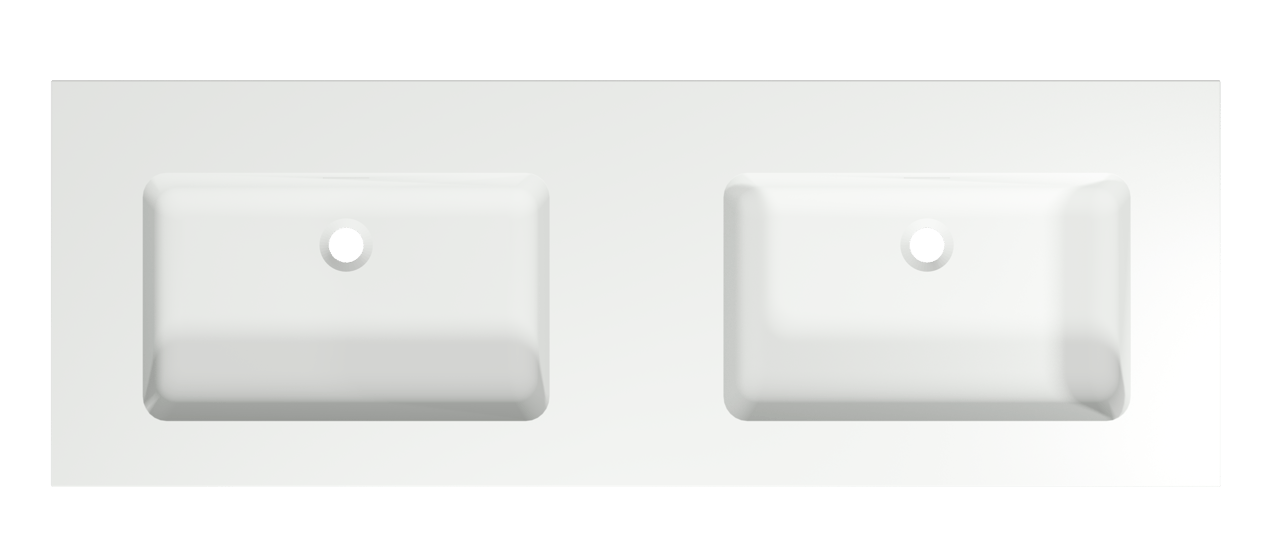 Storke Mata Doppelwaschtisch, Solid Surface matt, 150 x 52 cm