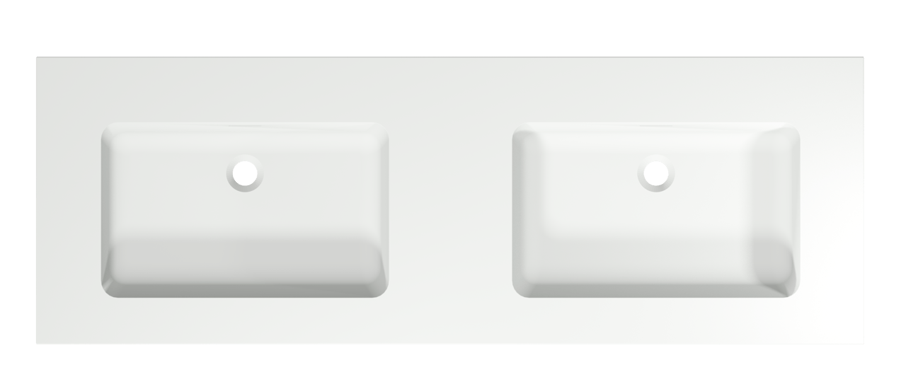 Storke Mata dubbele wastafel matte solid surface 150 x 52 cm