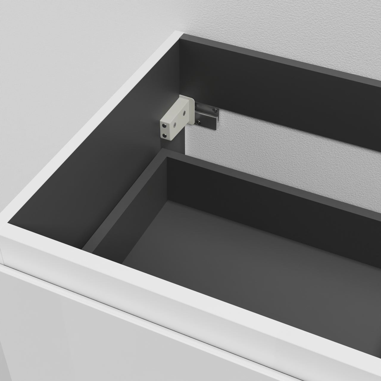 Linie Lado hängender Waschbeckenunterschrank: 100 x 46 cm, Weiß matt, 2 Schubladen