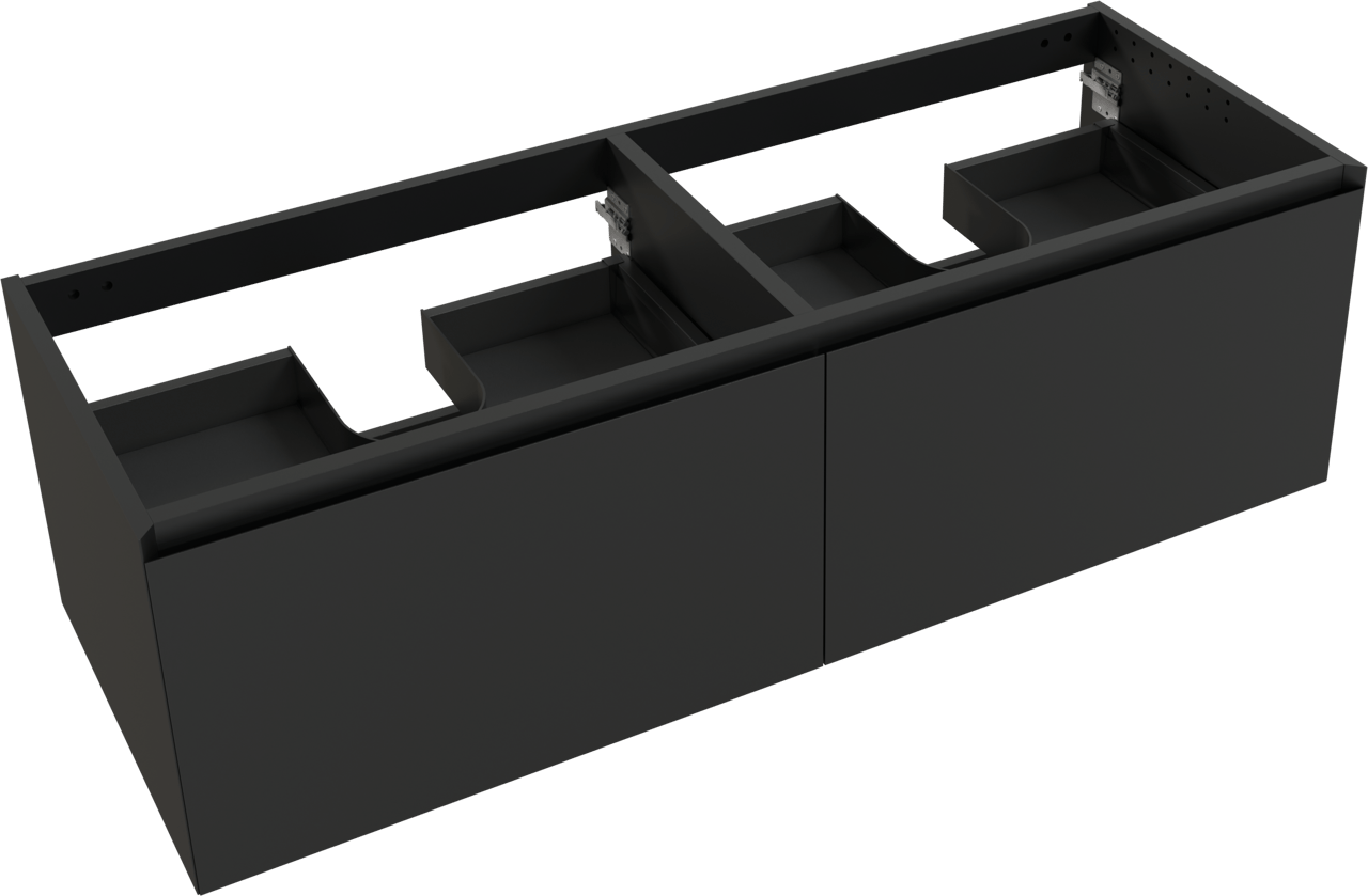 Balmani Idra meuble sous-vasque suspendu 150 x 55 cm noir mat 4 tiroirs