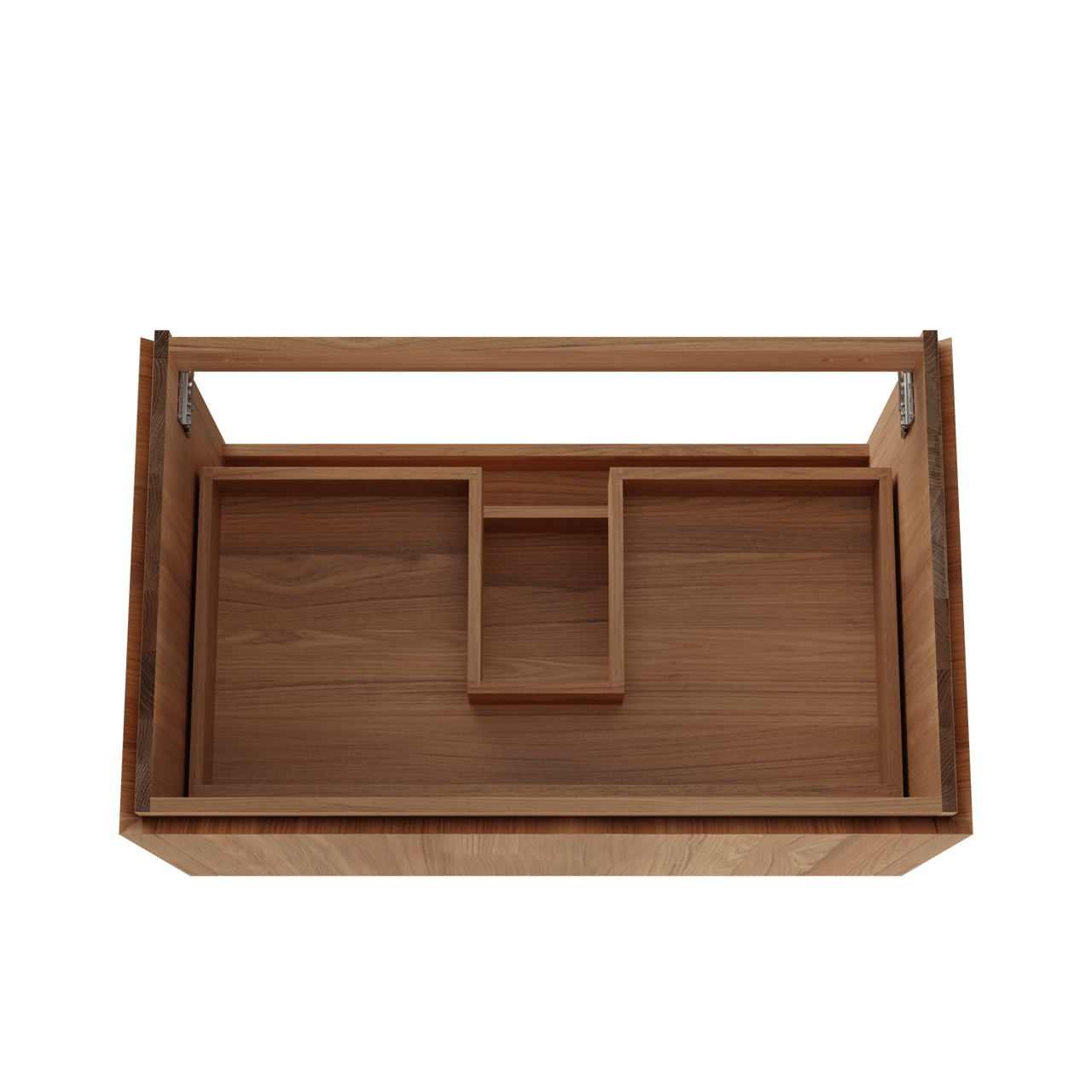 Balmani Eclips hängendes möbelstück Waschtischunterschränke 90 x 55 cm Teak 2 Schubladen