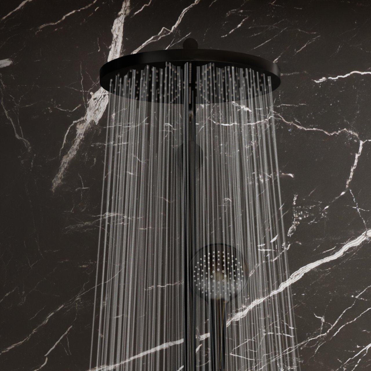 BLAUFOSS Nola 300 opbouw regendoucheset thermostatische kraan Mat Zwart