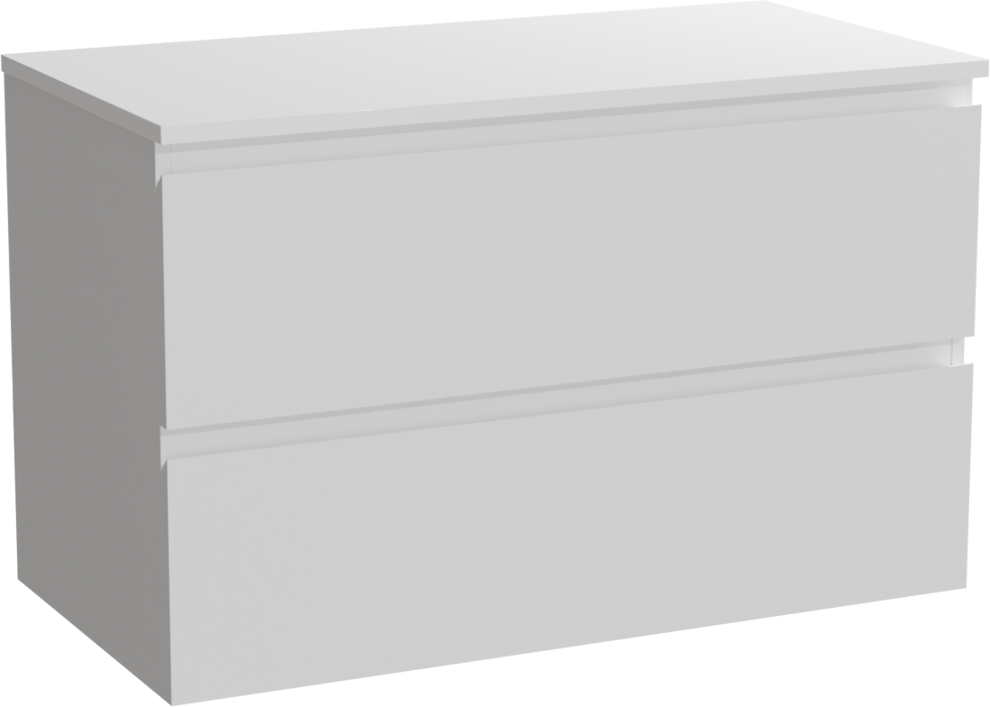 Linie Lado meuble salle de bains suspendu 90 x 46 cm blanc brillant avec Lado tablette simple en marbre composite blanc brillant