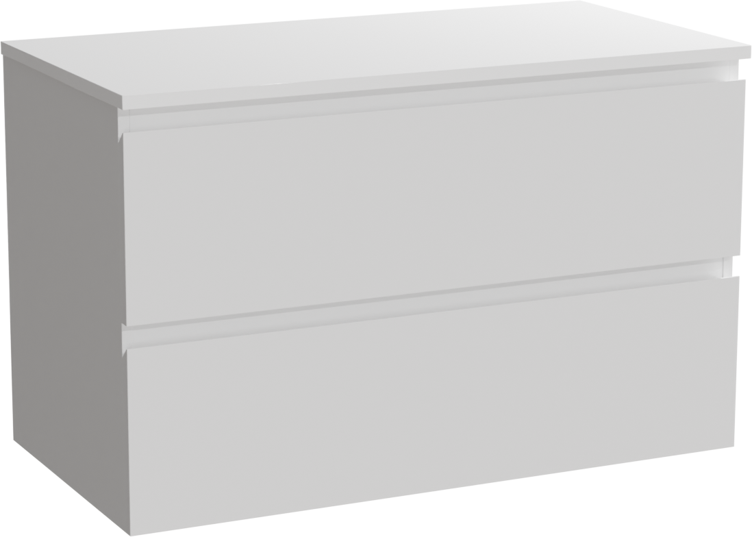 Linie Lado meuble salle de bains suspendu 90 x 46 cm blanc brillant avec Lado tablette simple en marbre composite blanc brillant