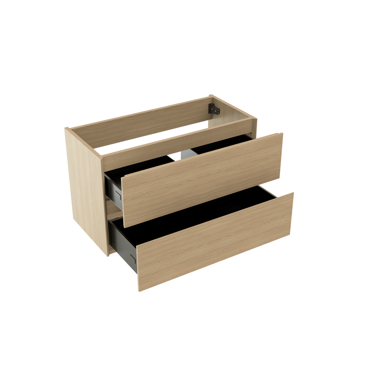 Storke Edge zwevende wastafelonderkast 80 x 40 cm natuur eik 2 lades